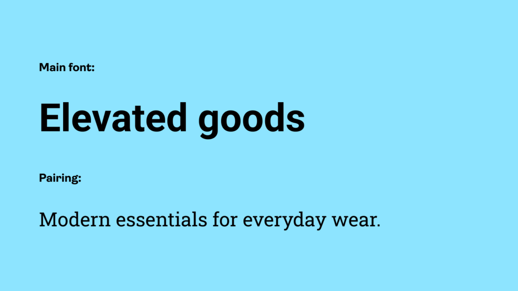 A Roboto and Roboto Slab font pairing: an example of the best fonts for t-shirts.