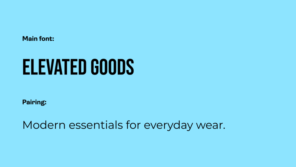 A Bebas Neue and Montserrat font pairing: an example of the best fonts for t-shirts.
