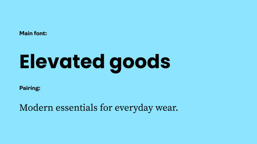 A Poppins and Source Serif Pro font pairing: an example of the best fonts for t-shirts.