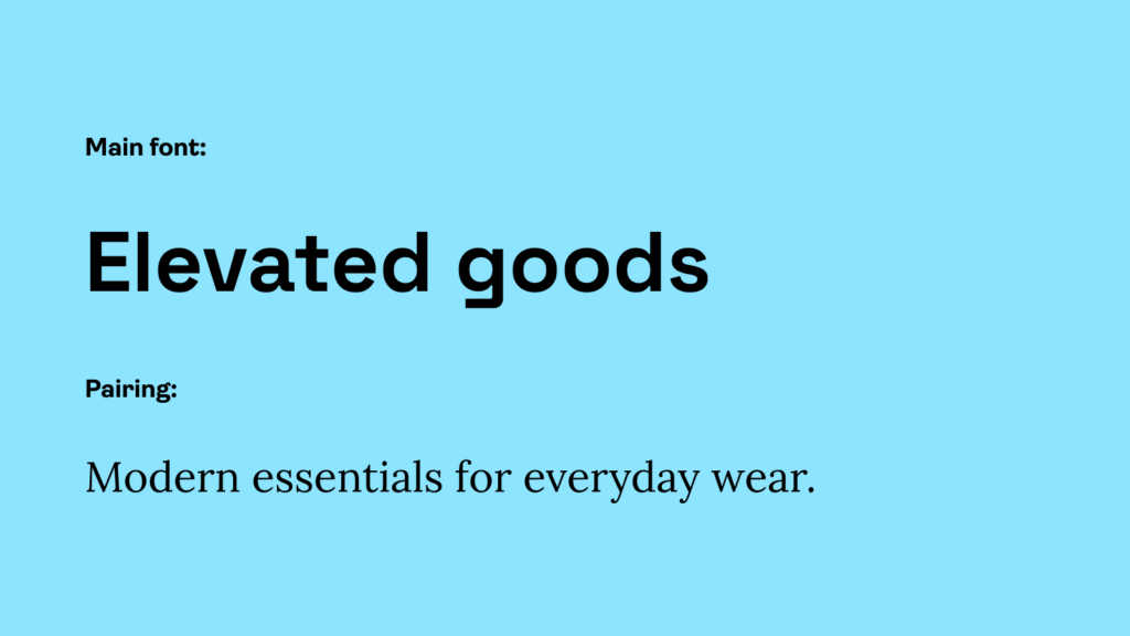 A Space Grotesk and Lora font pairing: an example of the best fonts for t-shirts.