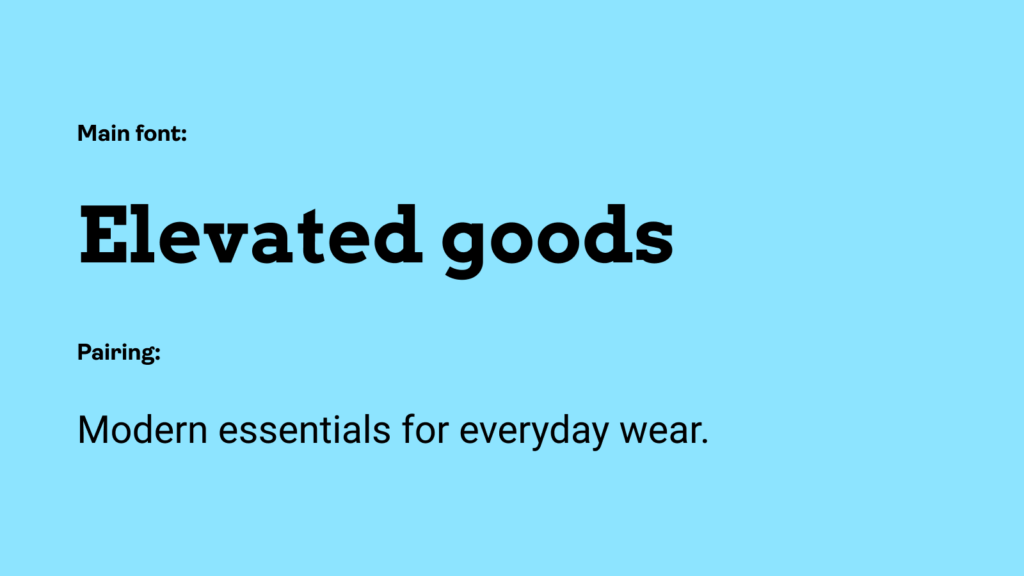 An Arvo and Roboto font pairing: an example of the best fonts for t-shirts.