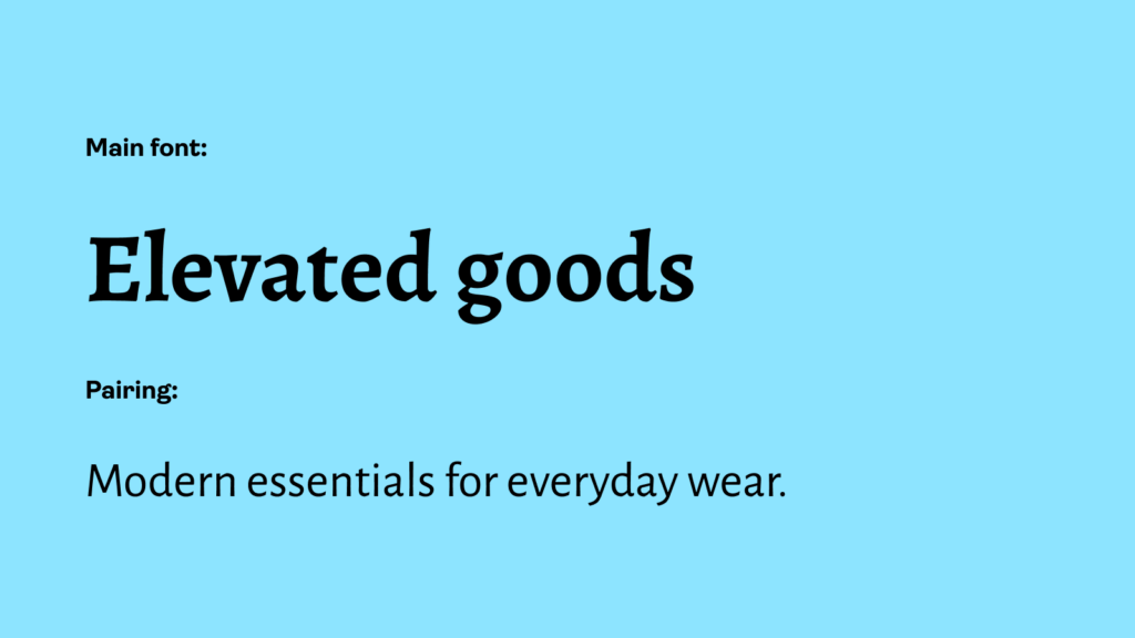 An Alegreya and Alegreya Sans font pairing: an example of the best fonts for t-shirts.