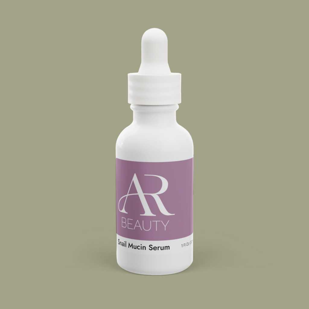A bottle of a white-label beauty serum on a vibrant green background.