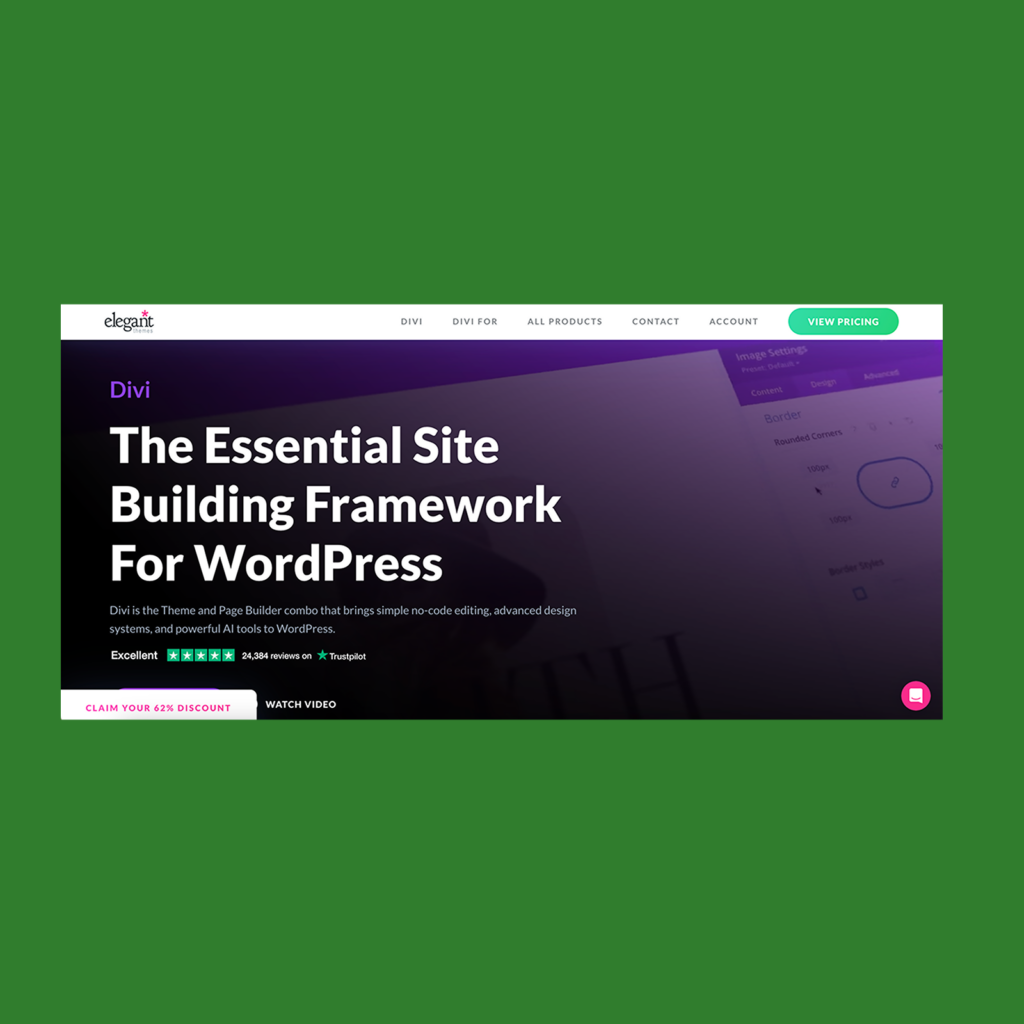 Screenshot of the Divi template.